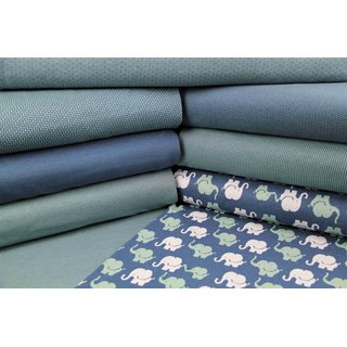 Jacquard Elefanten admiralblau/pastellgrn